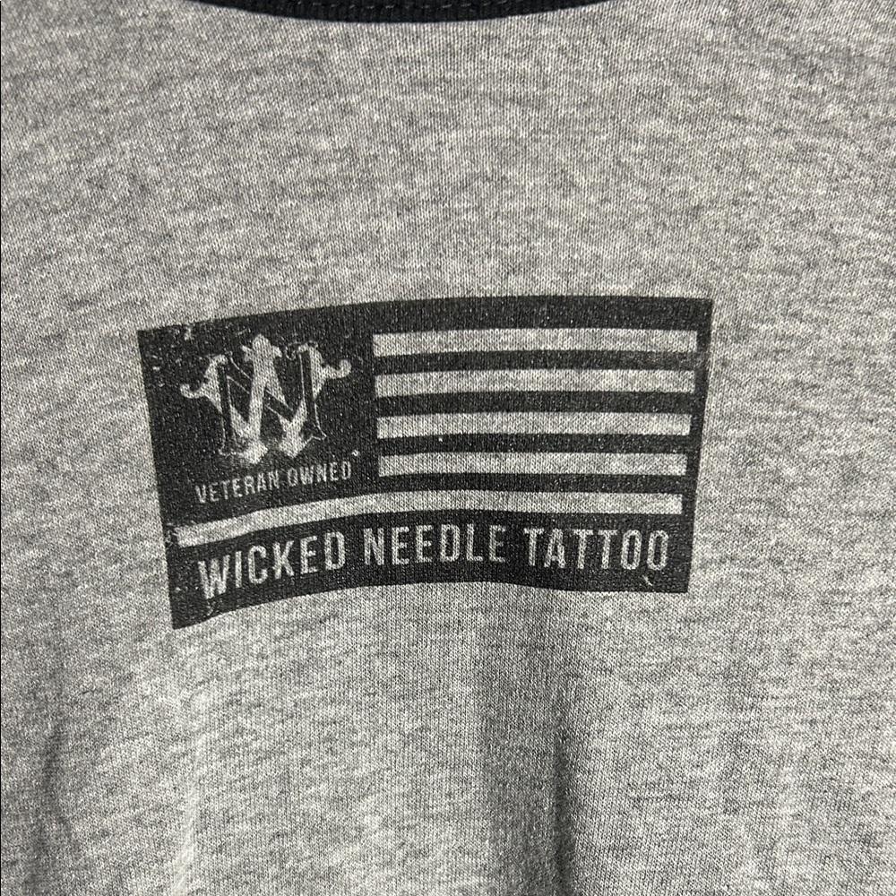 Augusta Sportswear Black and Gray Graphic Raglan Tee - Picture 3 of 4